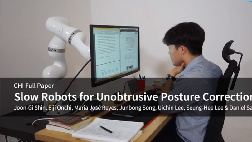 Slow Robots for Unobtrusive Posture Correction